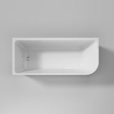 Angolo Back to Corner Bathtub In Gloss White, Matte White Finish with Slim Rim Size 1400, 1500 and 1700